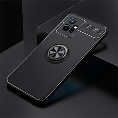 Coque Ultra Fine Silicone Souple Housse Etui avec Support Bague Anneau Aimante Magnetique SD1 pour Vivo iQOO Z6 5G Noir