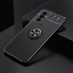 Coque Ultra Fine Silicone Souple Housse Etui avec Support Bague Anneau Aimante Magnetique SD1 pour Vivo V23e 5G Noir