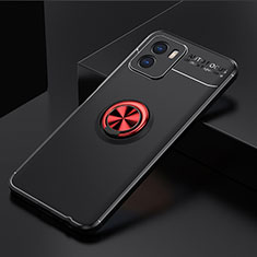 Coque Ultra Fine Silicone Souple Housse Etui avec Support Bague Anneau Aimante Magnetique SD1 pour Vivo Y01 Rouge et Noir