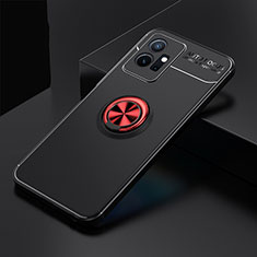 Coque Ultra Fine Silicone Souple Housse Etui avec Support Bague Anneau Aimante Magnetique SD1 pour Vivo Y55s 5G Rouge et Noir