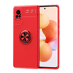 Coque Ultra Fine Silicone Souple Housse Etui avec Support Bague Anneau Aimante Magnetique SD1 pour Xiaomi Civi 5G Rouge