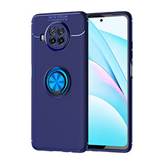 Coque Ultra Fine Silicone Souple Housse Etui avec Support Bague Anneau Aimante Magnetique SD1 pour Xiaomi Mi 10i 5G Bleu