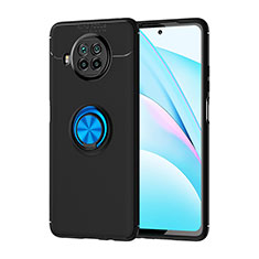 Coque Ultra Fine Silicone Souple Housse Etui avec Support Bague Anneau Aimante Magnetique SD1 pour Xiaomi Mi 10i 5G Bleu et Noir