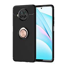 Coque Ultra Fine Silicone Souple Housse Etui avec Support Bague Anneau Aimante Magnetique SD1 pour Xiaomi Mi 10T Lite 5G Or et Noir