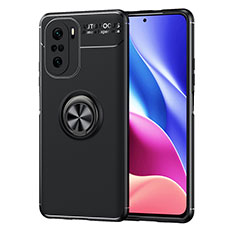 Coque Ultra Fine Silicone Souple Housse Etui avec Support Bague Anneau Aimante Magnetique SD1 pour Xiaomi Mi 11i 5G Noir