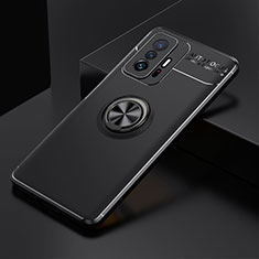 Coque Ultra Fine Silicone Souple Housse Etui avec Support Bague Anneau Aimante Magnetique SD1 pour Xiaomi Mi 11T Pro 5G Noir