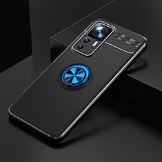 Coque Ultra Fine Silicone Souple Housse Etui avec Support Bague Anneau Aimante Magnetique SD1 pour Xiaomi Mi 12T Pro 5G Bleu et Noir