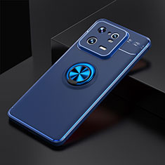 Coque Ultra Fine Silicone Souple Housse Etui avec Support Bague Anneau Aimante Magnetique SD1 pour Xiaomi Mi 13 Pro 5G Bleu