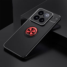 Coque Ultra Fine Silicone Souple Housse Etui avec Support Bague Anneau Aimante Magnetique SD1 pour Xiaomi Mi 14 5G Rouge et Noir