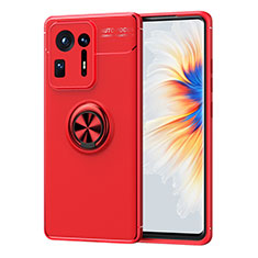 Coque Ultra Fine Silicone Souple Housse Etui avec Support Bague Anneau Aimante Magnetique SD1 pour Xiaomi Mi Mix 4 5G Rouge