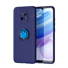 Coque Ultra Fine Silicone Souple Housse Etui avec Support Bague Anneau Aimante Magnetique SD1 pour Xiaomi Redmi 10X 5G Bleu