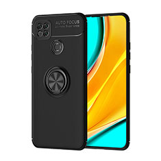 Coque Ultra Fine Silicone Souple Housse Etui avec Support Bague Anneau Aimante Magnetique SD1 pour Xiaomi Redmi 9 Activ Noir