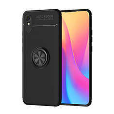 Coque Ultra Fine Silicone Souple Housse Etui avec Support Bague Anneau Aimante Magnetique SD1 pour Xiaomi Redmi 9i Noir