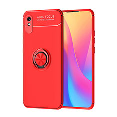 Coque Ultra Fine Silicone Souple Housse Etui avec Support Bague Anneau Aimante Magnetique SD1 pour Xiaomi Redmi 9i Rouge