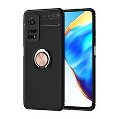 Coque Ultra Fine Silicone Souple Housse Etui avec Support Bague Anneau Aimante Magnetique SD1 pour Xiaomi Redmi K30S 5G Or et Noir