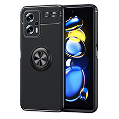 Coque Ultra Fine Silicone Souple Housse Etui avec Support Bague Anneau Aimante Magnetique SD1 pour Xiaomi Redmi K50i 5G Noir