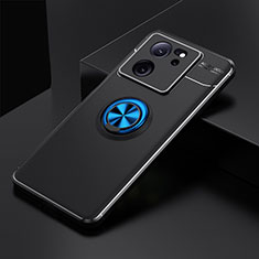 Coque Ultra Fine Silicone Souple Housse Etui avec Support Bague Anneau Aimante Magnetique SD1 pour Xiaomi Redmi K60 Ultra 5G Bleu et Noir