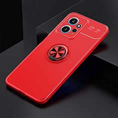 Coque Ultra Fine Silicone Souple Housse Etui avec Support Bague Anneau Aimante Magnetique SD1 pour Xiaomi Redmi Note 12 4G Rouge