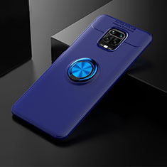 Coque Ultra Fine Silicone Souple Housse Etui avec Support Bague Anneau Aimante Magnetique SD1 pour Xiaomi Redmi Note 9 Pro Max Bleu