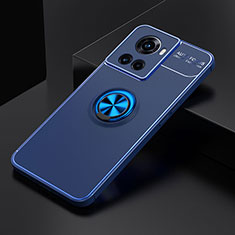 Coque Ultra Fine Silicone Souple Housse Etui avec Support Bague Anneau Aimante Magnetique SD2 pour OnePlus 10R 5G Bleu