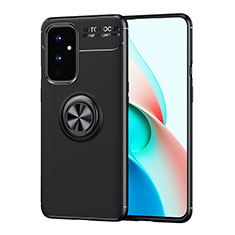 Coque Ultra Fine Silicone Souple Housse Etui avec Support Bague Anneau Aimante Magnetique SD2 pour OnePlus 9 5G Noir