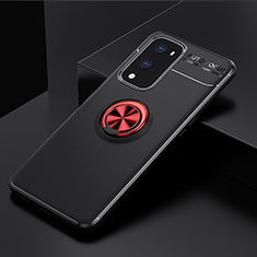 Coque Ultra Fine Silicone Souple Housse Etui avec Support Bague Anneau Aimante Magnetique SD2 pour OnePlus 9 Pro 5G Rouge et Noir