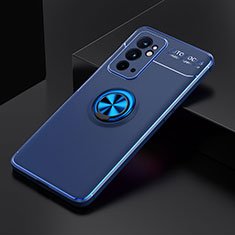 Coque Ultra Fine Silicone Souple Housse Etui avec Support Bague Anneau Aimante Magnetique SD2 pour OnePlus 9RT 5G Bleu