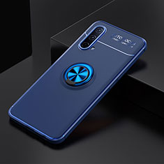 Coque Ultra Fine Silicone Souple Housse Etui avec Support Bague Anneau Aimante Magnetique SD2 pour OnePlus Nord CE 5G Bleu