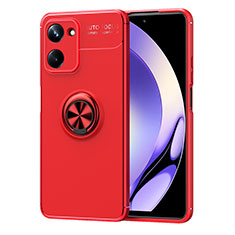 Coque Ultra Fine Silicone Souple Housse Etui avec Support Bague Anneau Aimante Magnetique SD2 pour Realme 10 4G Rouge