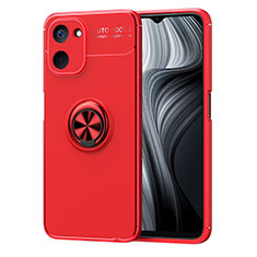 Coque Ultra Fine Silicone Souple Housse Etui avec Support Bague Anneau Aimante Magnetique SD2 pour Realme 10S 5G Rouge