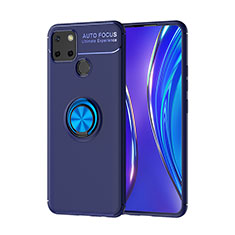 Coque Ultra Fine Silicone Souple Housse Etui avec Support Bague Anneau Aimante Magnetique SD2 pour Realme 7i RMX2193 Bleu