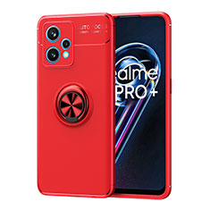 Coque Ultra Fine Silicone Souple Housse Etui avec Support Bague Anneau Aimante Magnetique SD2 pour Realme 9 4G Rouge