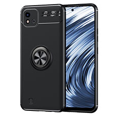 Coque Ultra Fine Silicone Souple Housse Etui avec Support Bague Anneau Aimante Magnetique SD2 pour Realme C11 (2021) Noir