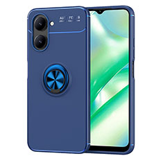 Coque Ultra Fine Silicone Souple Housse Etui avec Support Bague Anneau Aimante Magnetique SD2 pour Realme C33 (2023) Bleu