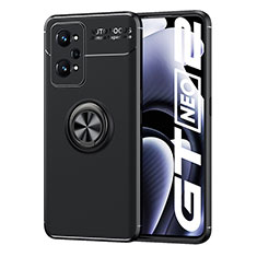 Coque Ultra Fine Silicone Souple Housse Etui avec Support Bague Anneau Aimante Magnetique SD2 pour Realme GT2 5G Noir