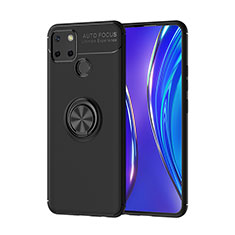 Coque Ultra Fine Silicone Souple Housse Etui avec Support Bague Anneau Aimante Magnetique SD2 pour Realme Narzo 20 Noir