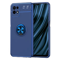 Coque Ultra Fine Silicone Souple Housse Etui avec Support Bague Anneau Aimante Magnetique SD2 pour Realme Narzo 50 4G Bleu