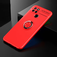 Coque Ultra Fine Silicone Souple Housse Etui avec Support Bague Anneau Aimante Magnetique SD2 pour Realme Q2i 5G Rouge