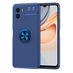 Coque Ultra Fine Silicone Souple Housse Etui avec Support Bague Anneau Aimante Magnetique SD2 pour Vivo iQOO U5x Bleu