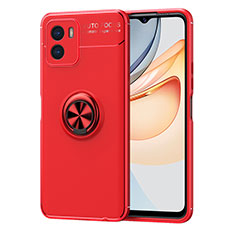 Coque Ultra Fine Silicone Souple Housse Etui avec Support Bague Anneau Aimante Magnetique SD2 pour Vivo iQOO U5x Rouge