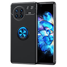 Coque Ultra Fine Silicone Souple Housse Etui avec Support Bague Anneau Aimante Magnetique SD2 pour Vivo X Note Bleu et Noir