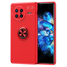 Coque Ultra Fine Silicone Souple Housse Etui avec Support Bague Anneau Aimante Magnetique SD2 pour Vivo X Note Rouge