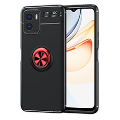 Coque Ultra Fine Silicone Souple Housse Etui avec Support Bague Anneau Aimante Magnetique SD2 pour Vivo Y01A Rouge et Noir