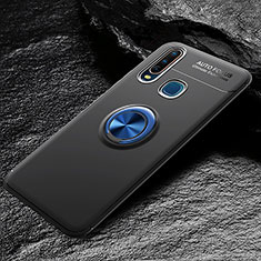 Coque Ultra Fine Silicone Souple Housse Etui avec Support Bague Anneau Aimante Magnetique SD2 pour Vivo Y11 Bleu et Noir