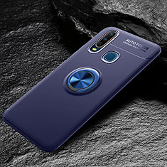 Coque Ultra Fine Silicone Souple Housse Etui avec Support Bague Anneau Aimante Magnetique SD2 pour Vivo Y3s Bleu