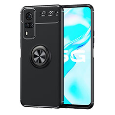 Coque Ultra Fine Silicone Souple Housse Etui avec Support Bague Anneau Aimante Magnetique SD2 pour Vivo Y51 (2021) Noir