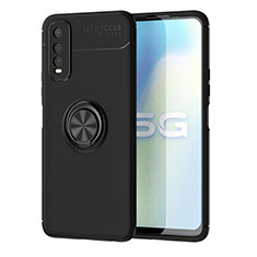 Coque Ultra Fine Silicone Souple Housse Etui avec Support Bague Anneau Aimante Magnetique SD2 pour Vivo Y51s 5G Noir