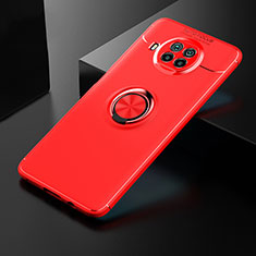 Coque Ultra Fine Silicone Souple Housse Etui avec Support Bague Anneau Aimante Magnetique SD2 pour Xiaomi Mi 10i 5G Rouge
