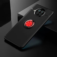 Coque Ultra Fine Silicone Souple Housse Etui avec Support Bague Anneau Aimante Magnetique SD2 pour Xiaomi Mi 10i 5G Rouge et Noir