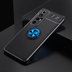 Coque Ultra Fine Silicone Souple Housse Etui avec Support Bague Anneau Aimante Magnetique SD2 pour Xiaomi Mi 10S 5G Bleu et Noir